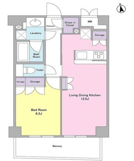 シティカレント代官山　307号室　間取り