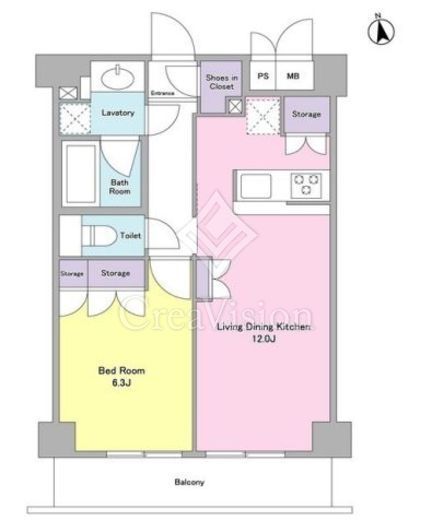 シティカレント代官山　408号室　間取り
