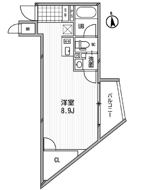 アーデン芝公園　906号室　間取り