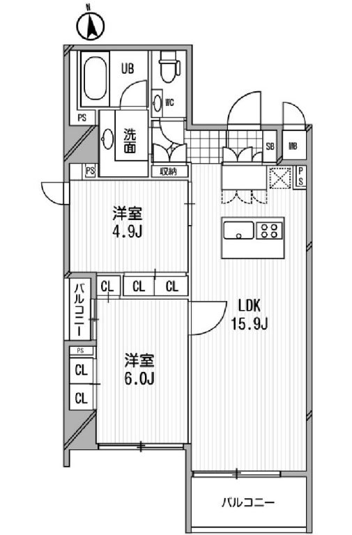 アーデン芝公園　1401号室　間取り