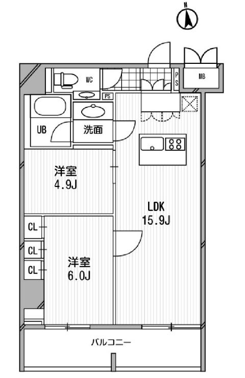 アーデン芝公園　1302号室　間取り