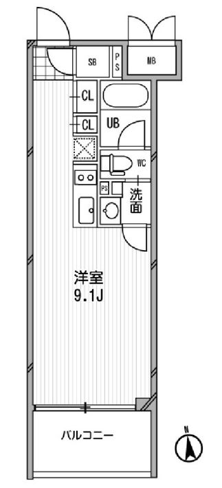 アーデン芝公園　504号室　間取り