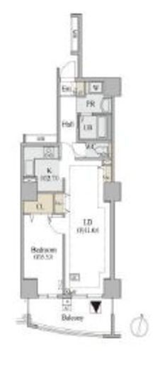 コラム神泉　101号室　間取り