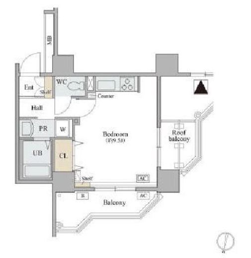 コラム神泉　309号室　間取り