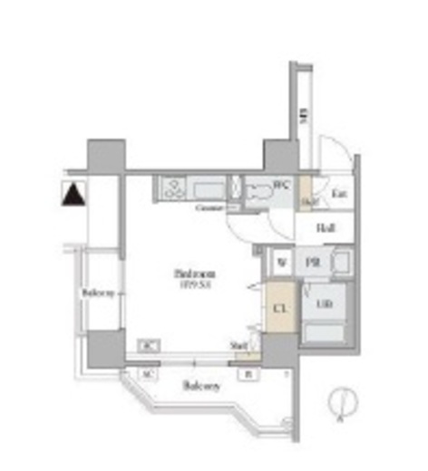 コラム神泉　601号室　間取り