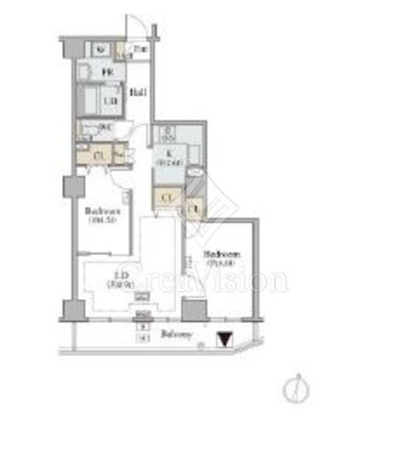 コラム神泉　704号室　間取り