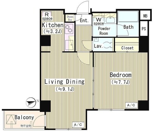 Court Hatsudai (コート初台)　202号室　間取り