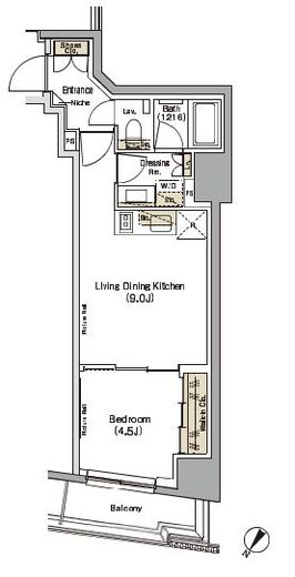 ザ・パークハビオ日本橋小伝馬町　204号室　間取り