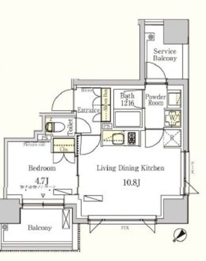 パークアクシス飯田橋レジデンス　403号室　間取り
