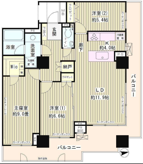 パークアヴェニュー神南　1001号室　間取り