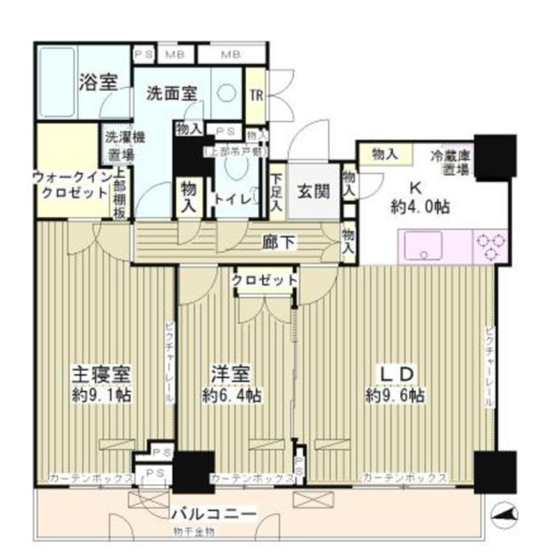 パーク・アヴェニュー神南　1305号室　間取り