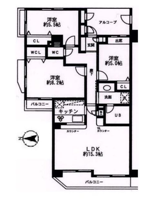シルフィード南平台　B301号室　間取り