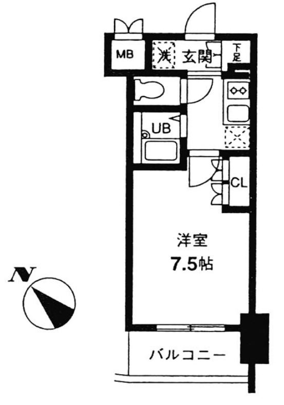 レジディア幡ヶ谷　702号室　間取り