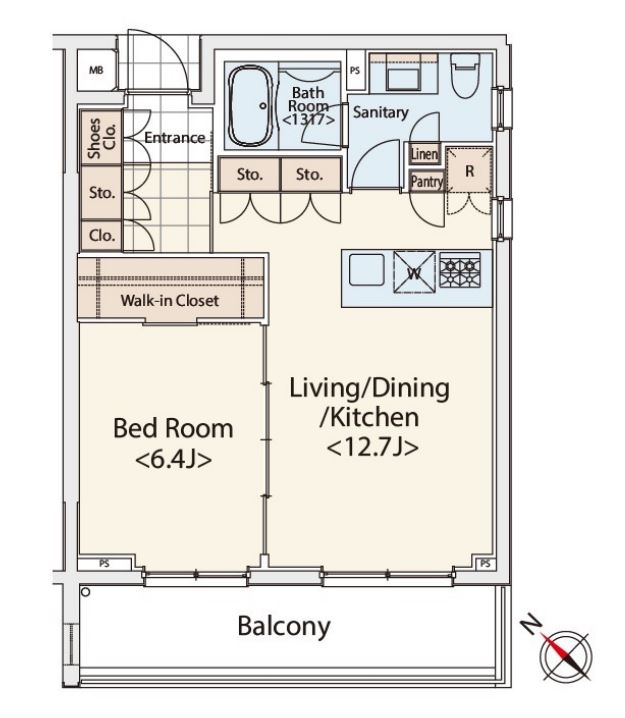 カスタリア初台Ⅱ　401号室　間取り