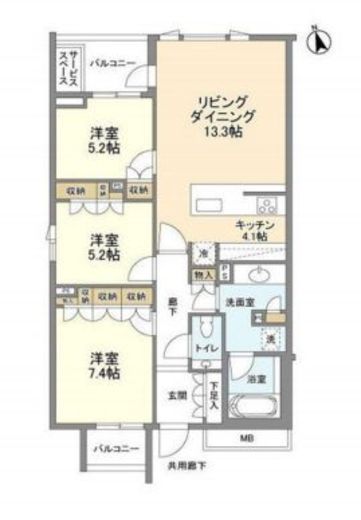 ザ・パークハウス広尾羽澤　313号室　間取り
