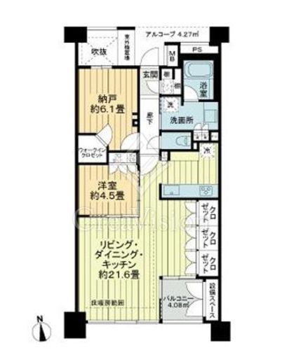 ライオンズ外苑の杜　606号室　間取り