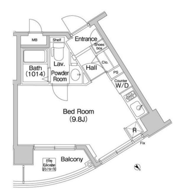 コンフォリア愛宕　803号室　間取り
