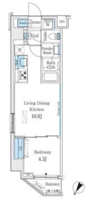 Buena Vista代々木（旧：ベルファース代々木）　404号室　間取り