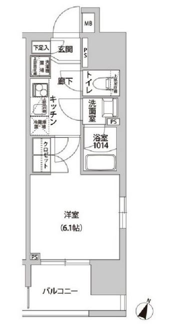ラクラス幡ヶ谷　801号室　間取り