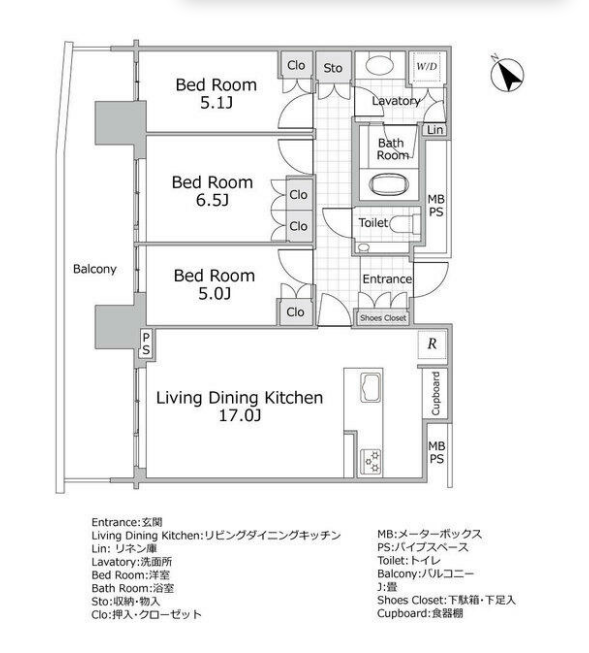 パークコート赤坂檜町ザ・タワー　33F号室　間取り