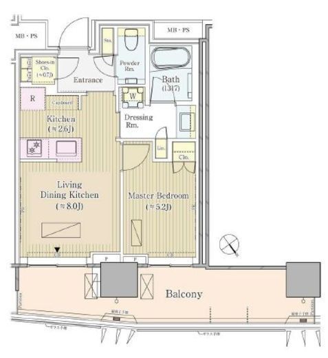 パークコート赤坂檜町ザ・タワー　1309号室　間取り