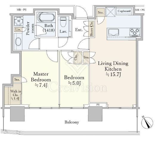 パークコート赤坂檜町ザ・タワー　3004号室　間取り