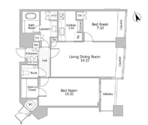パークコート赤坂檜町ザ・タワー　3506号室　間取り