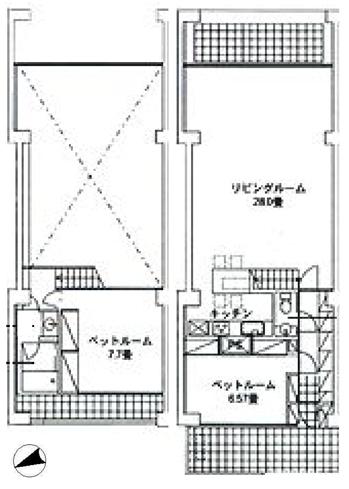 CUBE15(キューブ15)　1513号室　間取り