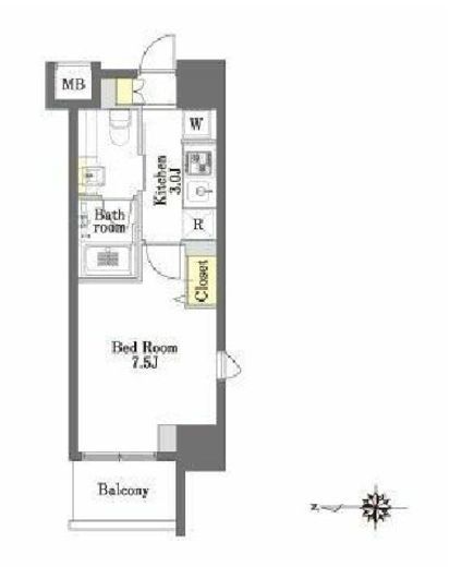 プライムメゾン森下　1101号室　間取り