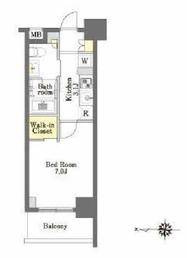 プライムメゾン森下　1103号室　間取り