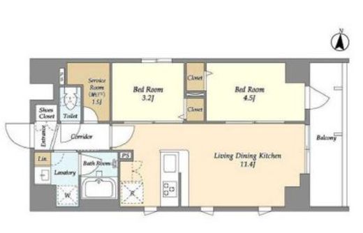 グランエール森下WEST　204号室　間取り