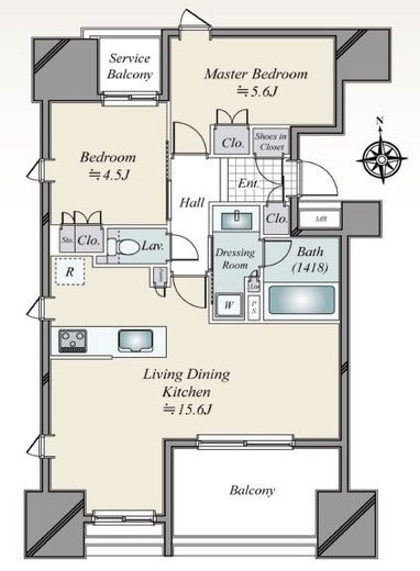 プレシス東麻布　501号室　間取り