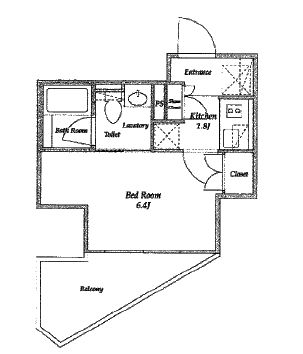 パークアビタシオン麻布十番　801号室　間取り