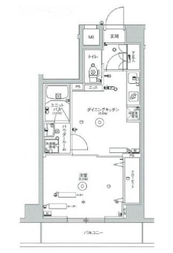 スカイコート渋谷神山町　701号室　間取り
