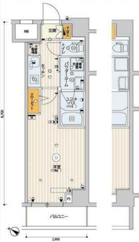 スカイコート渋谷神山町　303号室　間取り