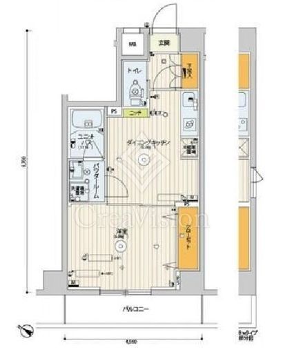 スカイコート渋谷神山町　801号室　間取り