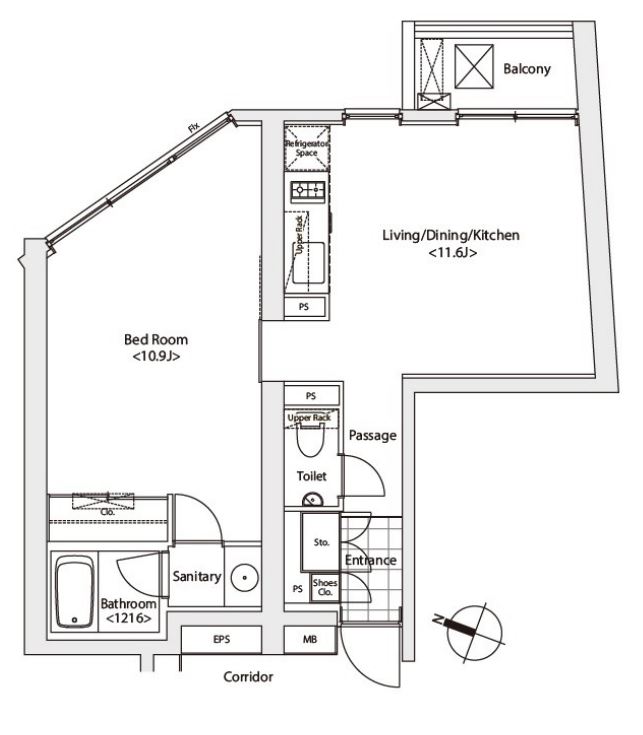カスタリア渋谷櫻丘　601号室　間取り