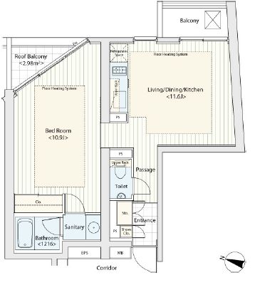 カスタリア渋谷櫻丘　501号室　間取り