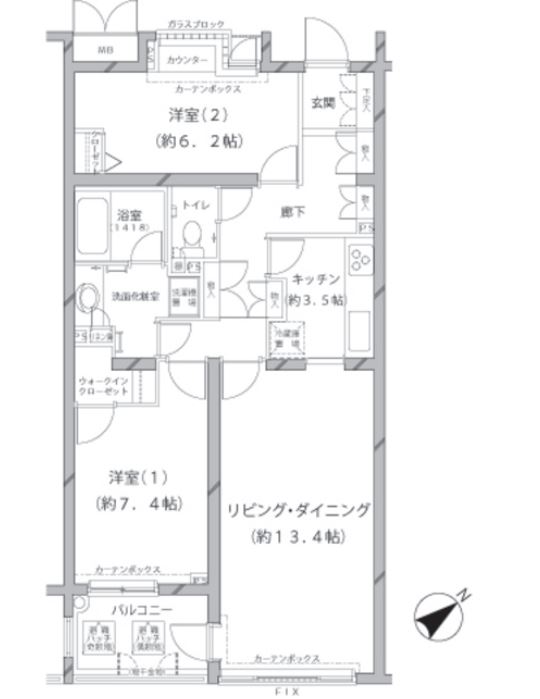 MFPRコート代官山　416号室　間取り