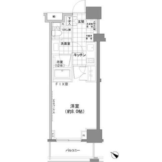 パークハビオ人形町　1104号室　間取り