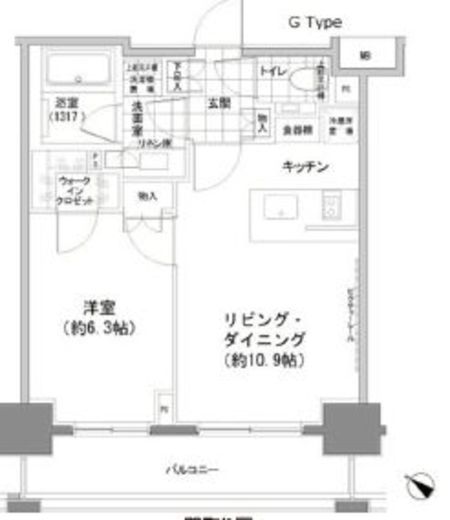 パークハビオ人形町　207号室　間取り