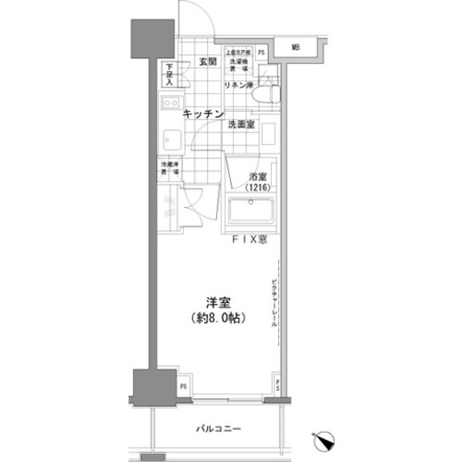 パークハビオ人形町　703号室　間取り