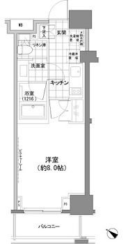 パークハビオ人形町　804号室　間取り