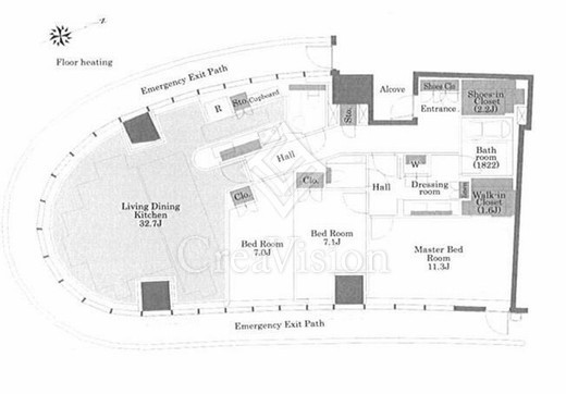 パークコート青山ザ・タワー　16F3号室　間取り