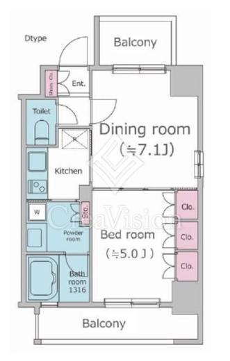 パークフラッツ渋谷代官山　406号室　間取り