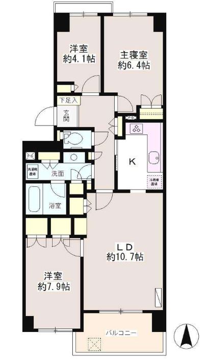 シティコート広尾　403号室　間取り