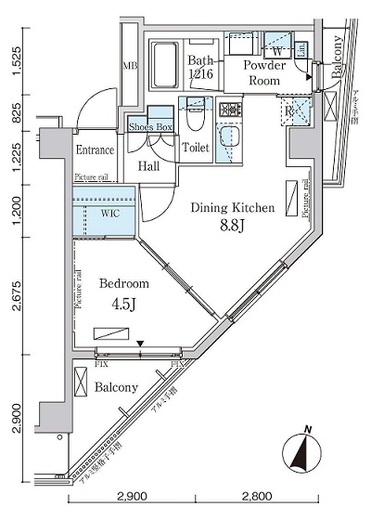 パークアクシス自由が丘テラス　201号室　間取り