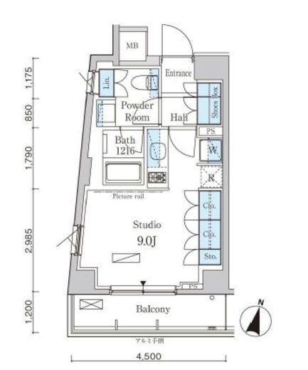 パークアクシス自由が丘テラス　207号室　間取り
