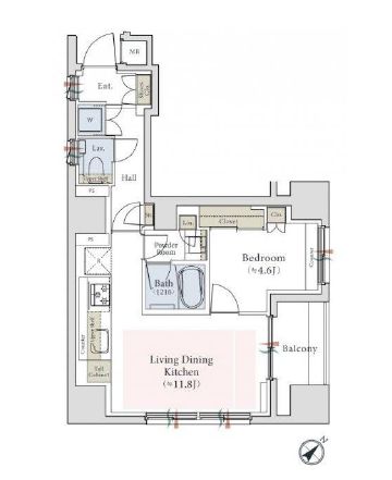 パークリュクス銀座mono　306号室　間取り