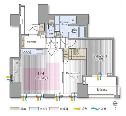 ザ・レジデンス三田　1809号室　間取り